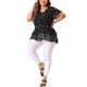 thumbnail image 2 of Agnes Orinda Blusas de Talla Grande para Mujer 2026 Verano Escote en V Manga Corta Blusa Floral Casual en Capas 4X Negro Oscuro, 2 of 6