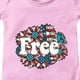 thumbnail image 2 of Ropa de gateo de manga corta para niños y niñas, con estampado floral de celebración del Día de la Independencia de verano, de 0 a 24 meses, para bebés de 6 a 12 meses (rosa, 18-24 meses), 2 of 3