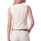 thumbnail image 3 of Chaleco de Traje con Forro para Mujer INSPIRE CHIC Blazer Sin Mangas de Ajuste Delgado con Botones Ligeros y Dobladillo Puntiagudo Corto Grande Blanco Leche, 3 of 5