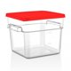 thumbnail image 1 of Recipiente Policarbonato Cuadrado 7.6 Litros Con Tapa Roja, 1 of 3