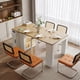 thumbnail image 2 of TREXM Extendable Dining Table with 3 Removable Middle Leaves, Mobile Rolling Island Table with Power Outlet, Saving-space Cabinet with Storage for Dining Room and Living Room (CREAM WHITE AND NATURAL), 2 of 3