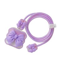 Bothyi - Cargadores Cable Funda Protectora 4In1 3D Funda Protectora Para Teléfono Celular Nudo De Lazo Púrpura