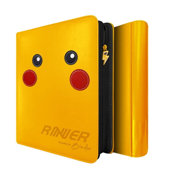 Carpeta coleccionable con cremallera, 360 tarjetas con 20 páginas, color amarillo