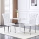 thumbnail image 3 of Set of 4,Retro alligator skin Upholstered dining chairs,with Crystal buckle design and Faux Leather design,a touch of elegance and mystery to the dining area,Electroplated metal legs, 3 of 3
