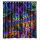 thumbnail image 1 of Cortina de ducha abstracta floral con ganchos, tamaño 66 x 72 pulgadas, 1 of 3