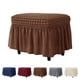 thumbnail image 1 of Xiao Hua Funda Protectora Elástica para Silla Taburete Baja con Falda Plisada, Funda Protectora para Muebles de Reposapiés, Marrón Oscuro -1 Pieza, Talla S, 1 of 5