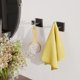 thumbnail image 2 of Ruacq Ganchos para Toallas de Baño Negro Mate de Acero Inoxidable, 2 Piezas, 2 of 5