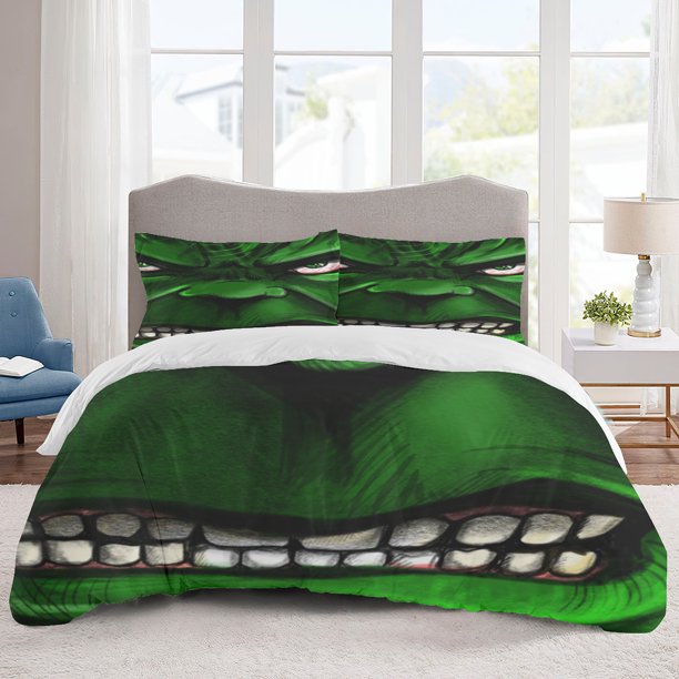 Hulk Bedding Sets Cartoon Duvet Cover Lightweight 3 Piece Bet Sets for Kids Boys Girls