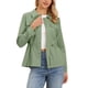 thumbnail image 1 of INSPIRE CHIC Chaqueta de Lino para Mujer con Botones, Cintura con Cordón, Ligera, Anorak de Utilidad de Primavera 2026 M Verde Menta, 1 of 5