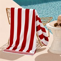 Nautica - Toalla De Playa 100% Algodón 163X81 Cabana Roja