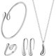 thumbnail image 1 of Juego de 4 joyas de plata de ley 925 para mujeres y niñas, con colgante de lágrima, collar, pendientes, pulsera y anillo, ideal para fiestas, reuniones, citas, bodas, regalos de cumpleaños diarios., 1 of 7