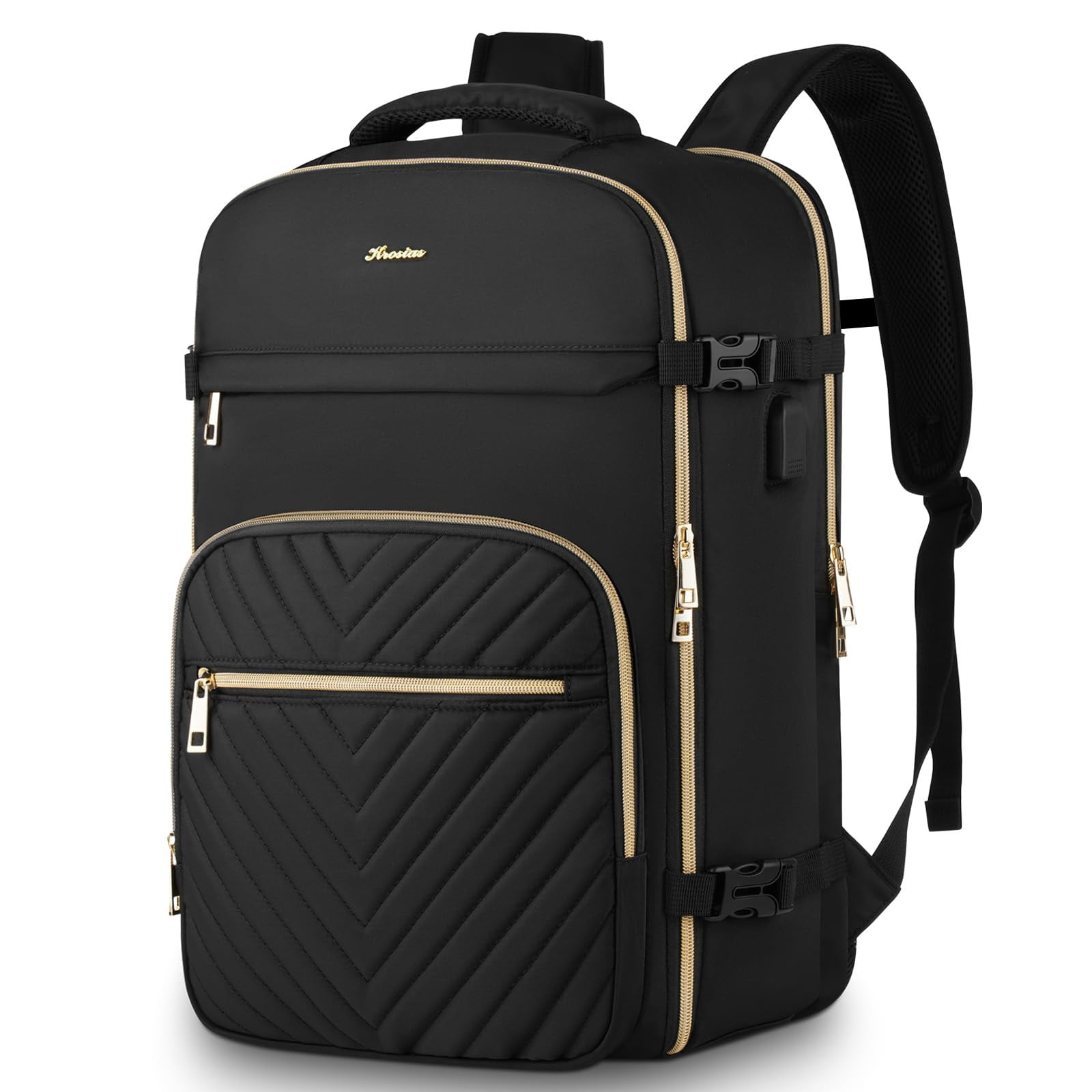 Mochila De Viaje Krosias Para Mujer Impermeable De 30 Litros Con Puerto Usb