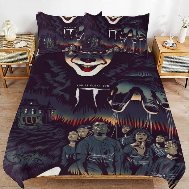 Juego De Ropa De Cama Pennywise Funda Nórdica Cómoda Y Ligera Juego De Ropa De Cama Con Diseño De Dibujos Animados 3 Piezas