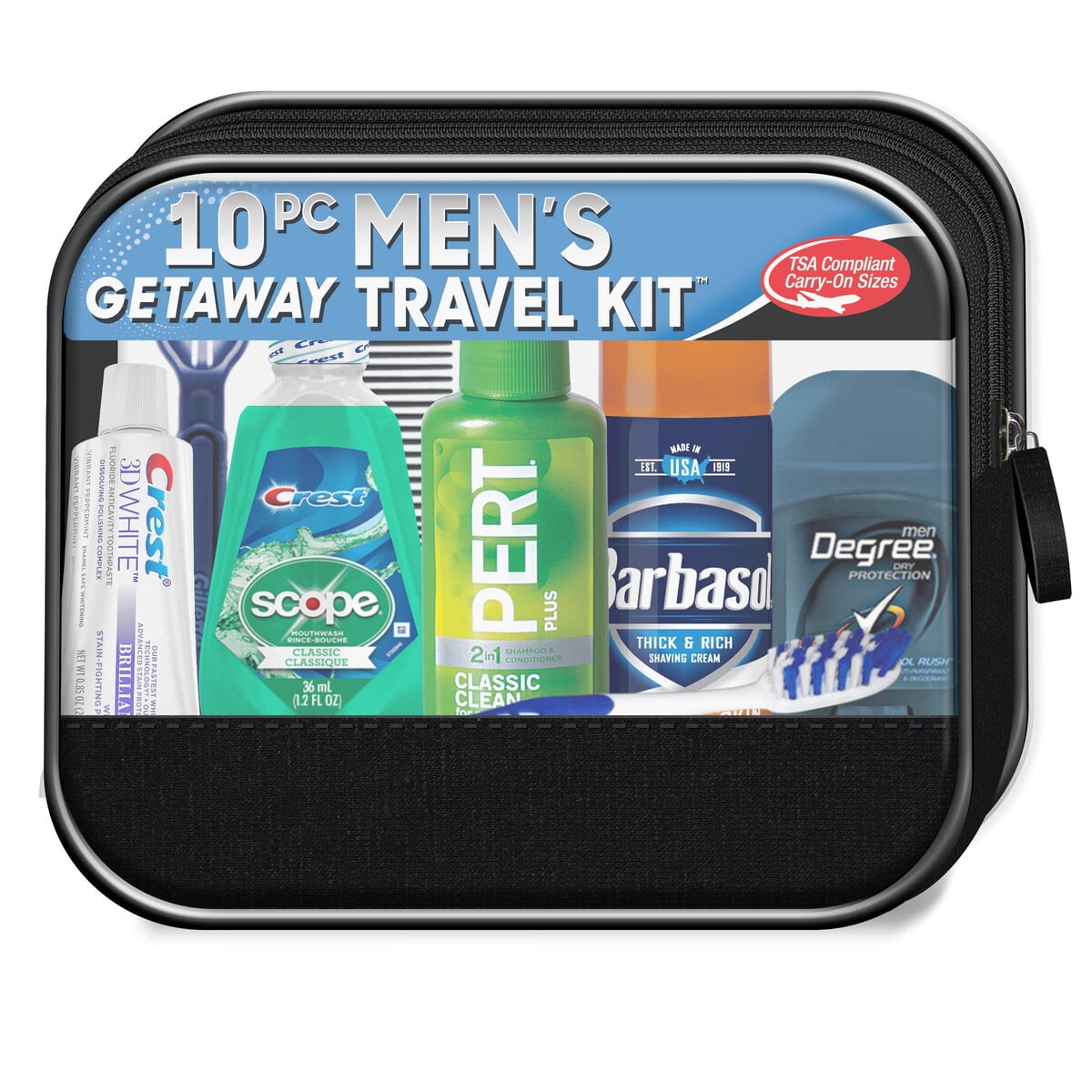 Convenience Kits International - Kit De Viaje Hombre Convenience Kits 10 Piezas Tsa Aprobado