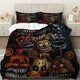thumbnail image 1 of Duvet Cover Set Includes 1 Duvet Cover + 2 Pillowcases (no Filling) Horror Mask Spooky Night Theme Halloween Bedding Set Eerie Grinning Face Pattern Suitable fo, 1 of 1