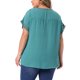 thumbnail image 3 of Agnes Orinda Blusas de Mujer Tallas Grandes Chiffon Swiss Dots Mangas Cortas Encaje Crochet Blusa Plisada 4X Azul Lago, 3 of 6