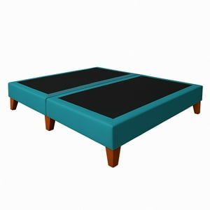 Ethan Desing - Base De Cama 2 Plazas Turquesa En Lino