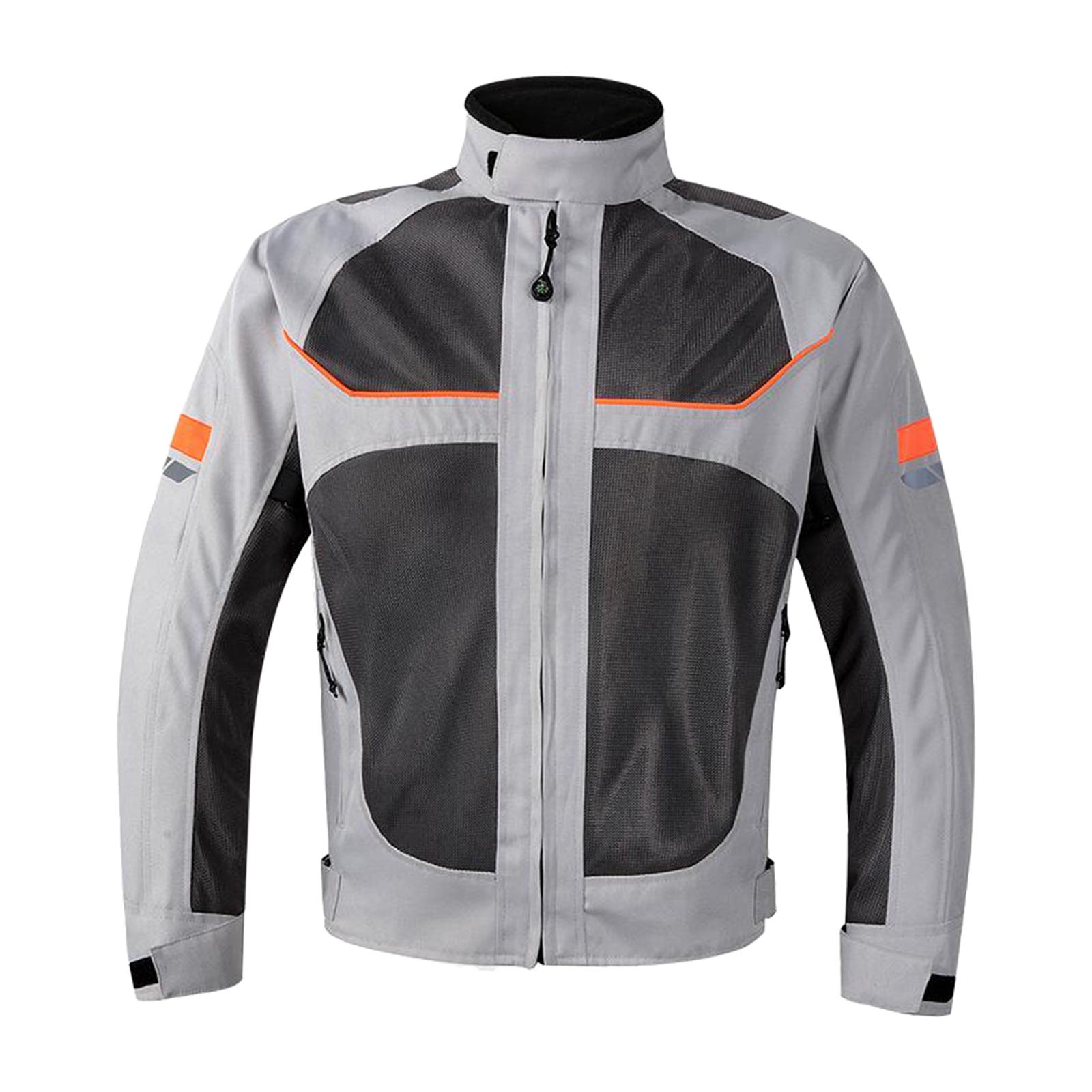 Magideal - Chaqueta De Motociclismo, Chaqueta De Motocross, Protección Contra Impactos, Malla Transpirable Reflectante, Abrigo De Equipo Protector Para Montar En Gris 4Xl
