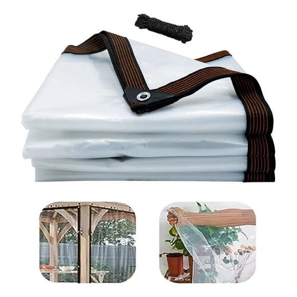 2×6m Lona Transparente Resistente Impermeable + 10m Cuerda