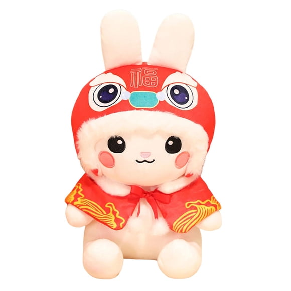 Bunny Juguetes De Peluche Con Temática De Animales Para El Año Nuevo Chino Navidad Capa Blanca 20 Cm