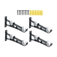 Bothyi - Soportes Para Barra De Cortina Doble, Soportes Para Barra De Cortina, Color Negro, Para Dormitorio De Hotel, 4 Uds.