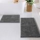 thumbnail image 2 of Juego de alfombras de baño Hearth & Harbor Chenille, color gris, 2 piezas, 2 of 8
