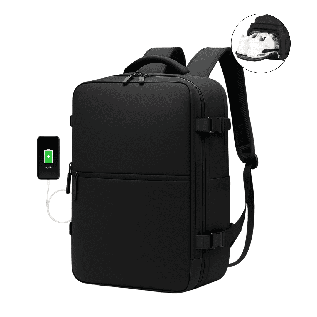 Bebraver - Mochila De Viaje Equipaje De Cabina Avión Viral Negra