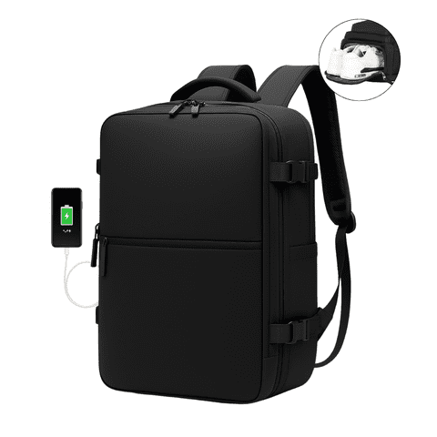 Bebraver - Mochila De Viaje Equipaje De Cabina Avión Viral Negra