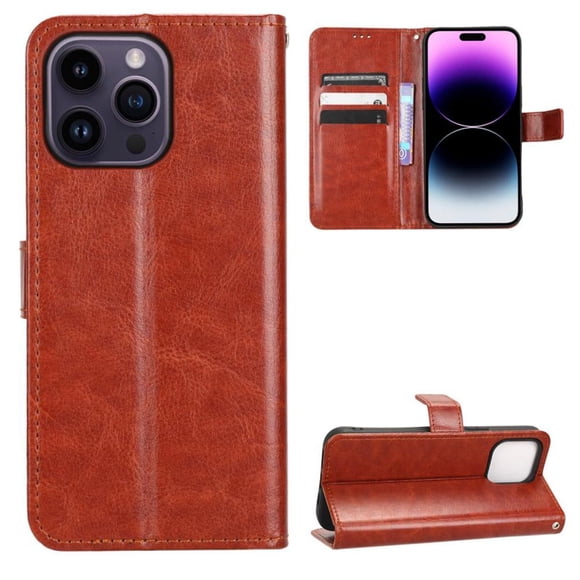 Funda tipo libro para iPhone 14 PRO, cartera todo‑en‑uno, funda multifuncional con tarjetero y correa de muñeca desmontable