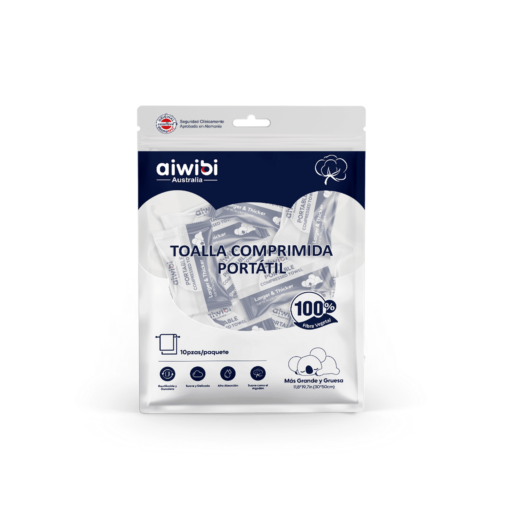 Aiwibi - Toalla Comprimida Portátil
