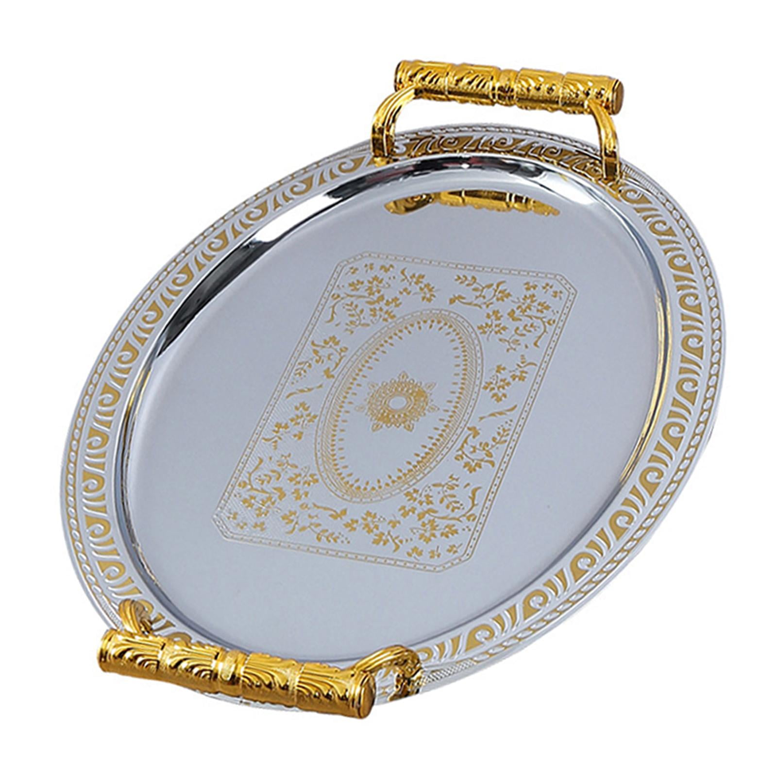 Bothyi - Bandeja Para Servir De Acero Inoxidable, Bandeja Ovalada Para Comida Para Cenas, Bodas, Hogar, Cocina, 37cm X 29,5cm