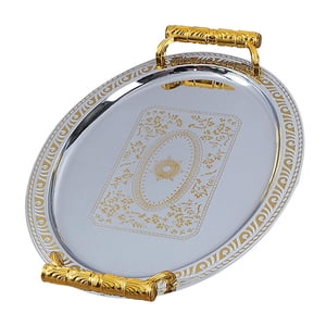 Bothyi - Bandeja Para Servir De Acero Inoxidable, Bandeja Ovalada Para Comida Para Cenas, Bodas, Hogar, Cocina, 37Cm X 29,5Cm