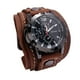 thumbnail image 2 of Reloj De Pulsera Vintage Punk Correa De Cuero De PU Ancha Brazalete Número Romano Marrón, 2 of 3