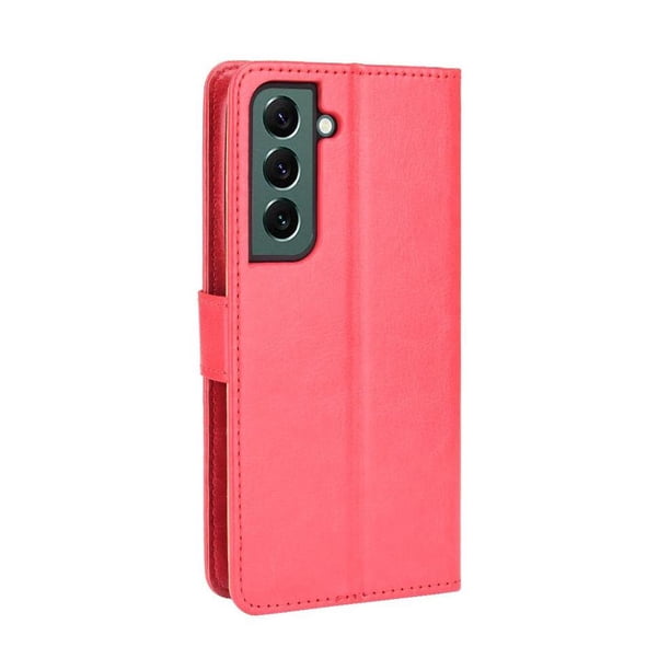 Funda tipo libro para Samsung Galaxy S22 5G, cartera todo‑en‑uno, funda multifuncional con tarjetero y correa de muñeca desmontable