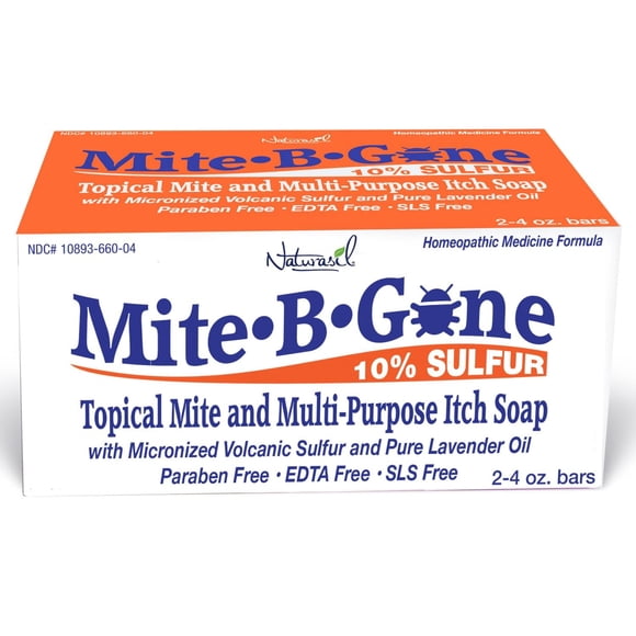Jabón Mite-B-Gone Relief Fast Anti-Picazón para Ácaros Humanos, 120 ml, 2 unidades