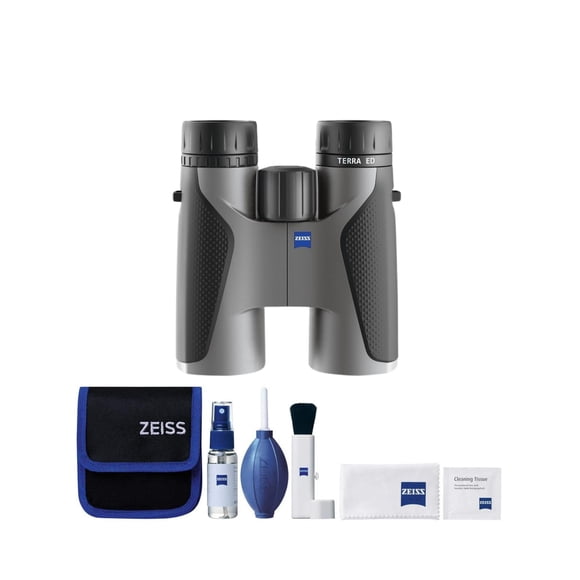 Binoculares ZEISS Terra ED 8x42 (grises) impermeables con kit de limpieza