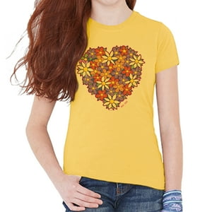 Delsol - Camiseta Para Niños - I Heart Flowers De Para Niños - Camiseta (Ym)