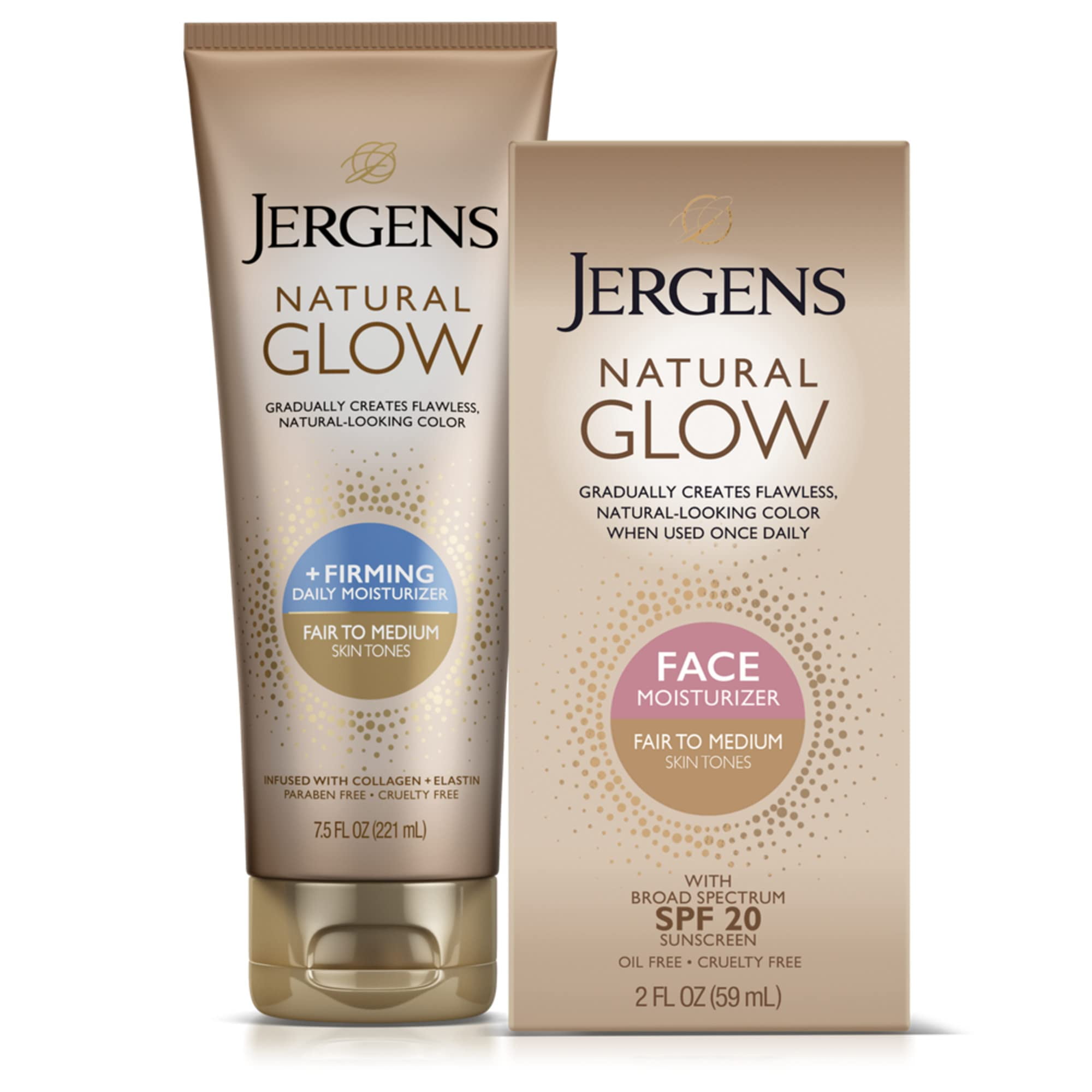 Crema Hidratante Jergens Natural Glow +reafirmante Con Spf 20 220 Ml