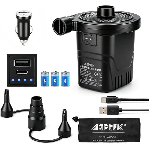 Inflador AGPTEK 4000 mAh QuickFill 250 L/min para colchón
