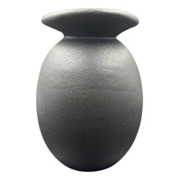 Genérico - Florero Vintage Cerámica Cuello Blanco 11X11X20Cm Negro