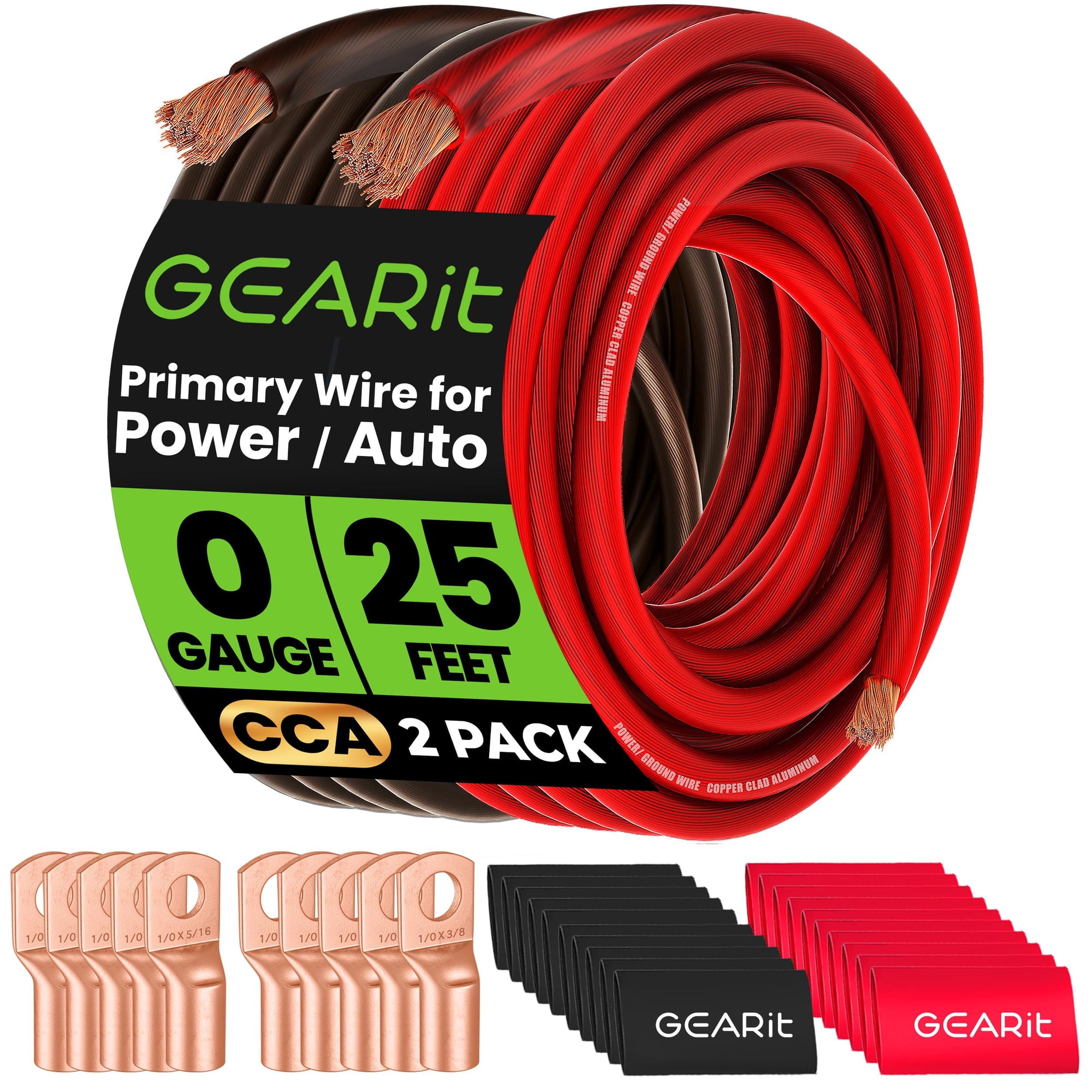 Kit De Cableado Gearit Calibre 0 7.6 M Cable De Alimentación Y Tierra Cca