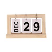 Bothyi - Calendario De Escritorio Calendario De Decoración De Escritorio Reutilizable Para Oficina, Hogar, Granja, Color Madera Clara