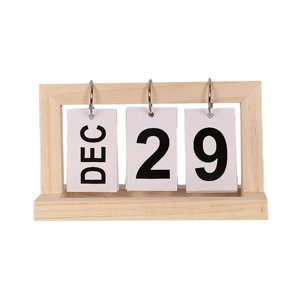 Bothyi - Calendario De Escritorio Calendario De Decoración De Escritorio Reutilizable Para Oficina, Hogar, Granja, Color Madera Clara