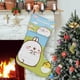 thumbnail image 1 of Molang Tema: Calcetines de Navidad, fino lino blanco para colgar en escaleras y chimenea, decoración navideña para el hogar, regalo de Navidad. 45cm × 32cm, 1 of 5