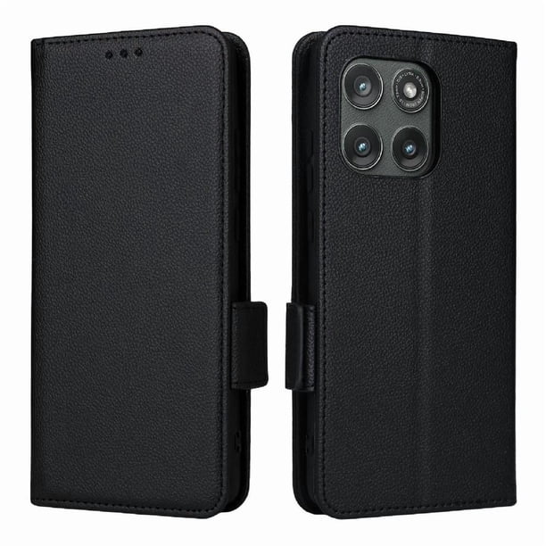 Funda Cartera para Motorola MOTO Edge 5G 2025 Tapa Flip con Ranuras y Soporte Negro