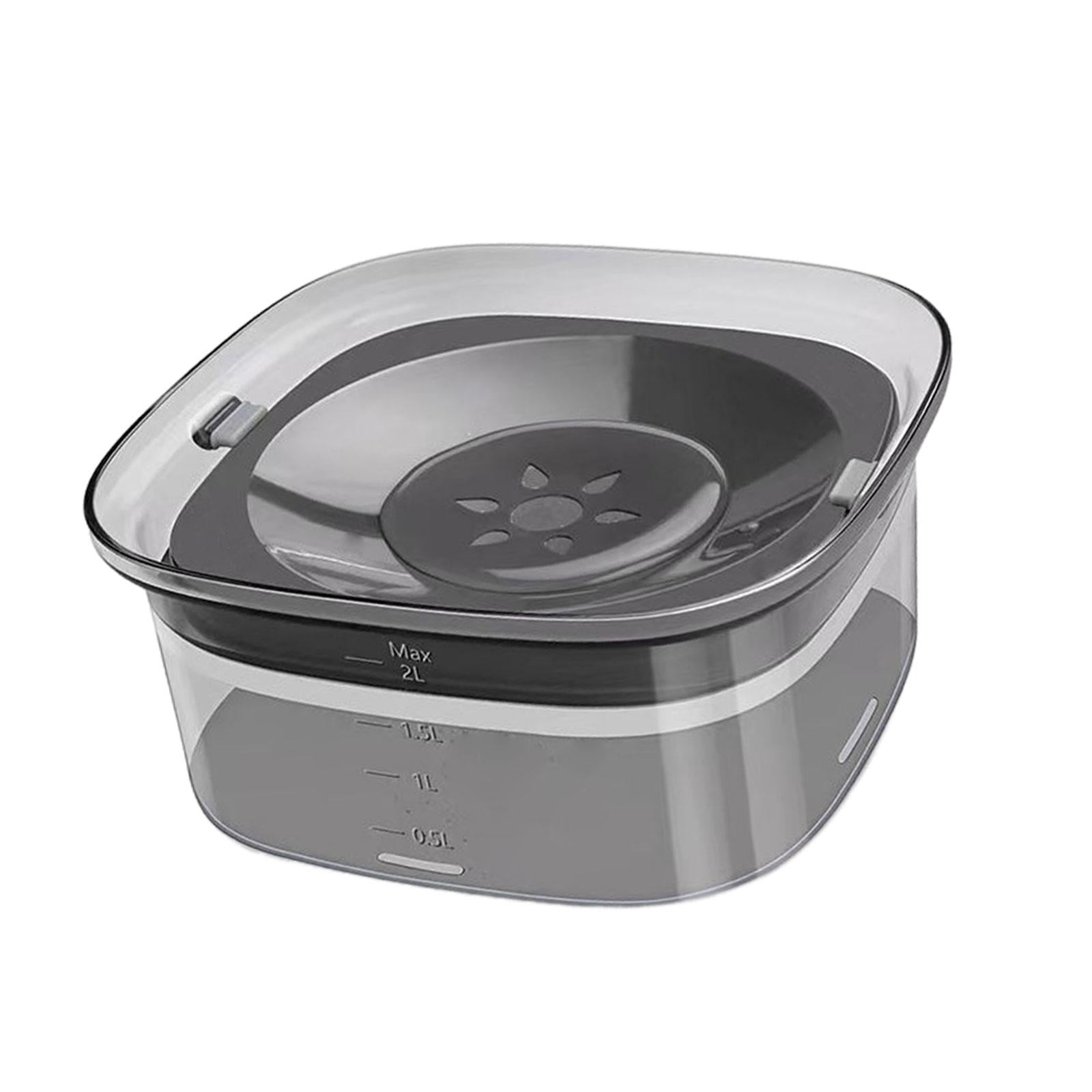 Magideal - Tazón De Agua Para Perros, Plato Para Perros, Tazón Flotante Para Perros, Gatos, A Prueba De Derrames, Bebedero Lento, 2l, Tazón Para Gatos, Alimentad Gris