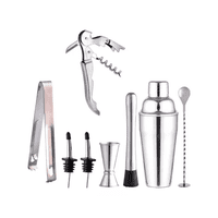 Importclick - Kit Juego Coctelera Profesional Bar 8 Piezas Acero Inoxidable