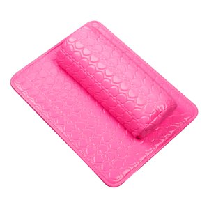 Ioensy - Almohada Para Decoración De Uñas, Manicura, Reposabrazos De Mano, Cojín, Soporte De Pu, Rosa Y Rojo
