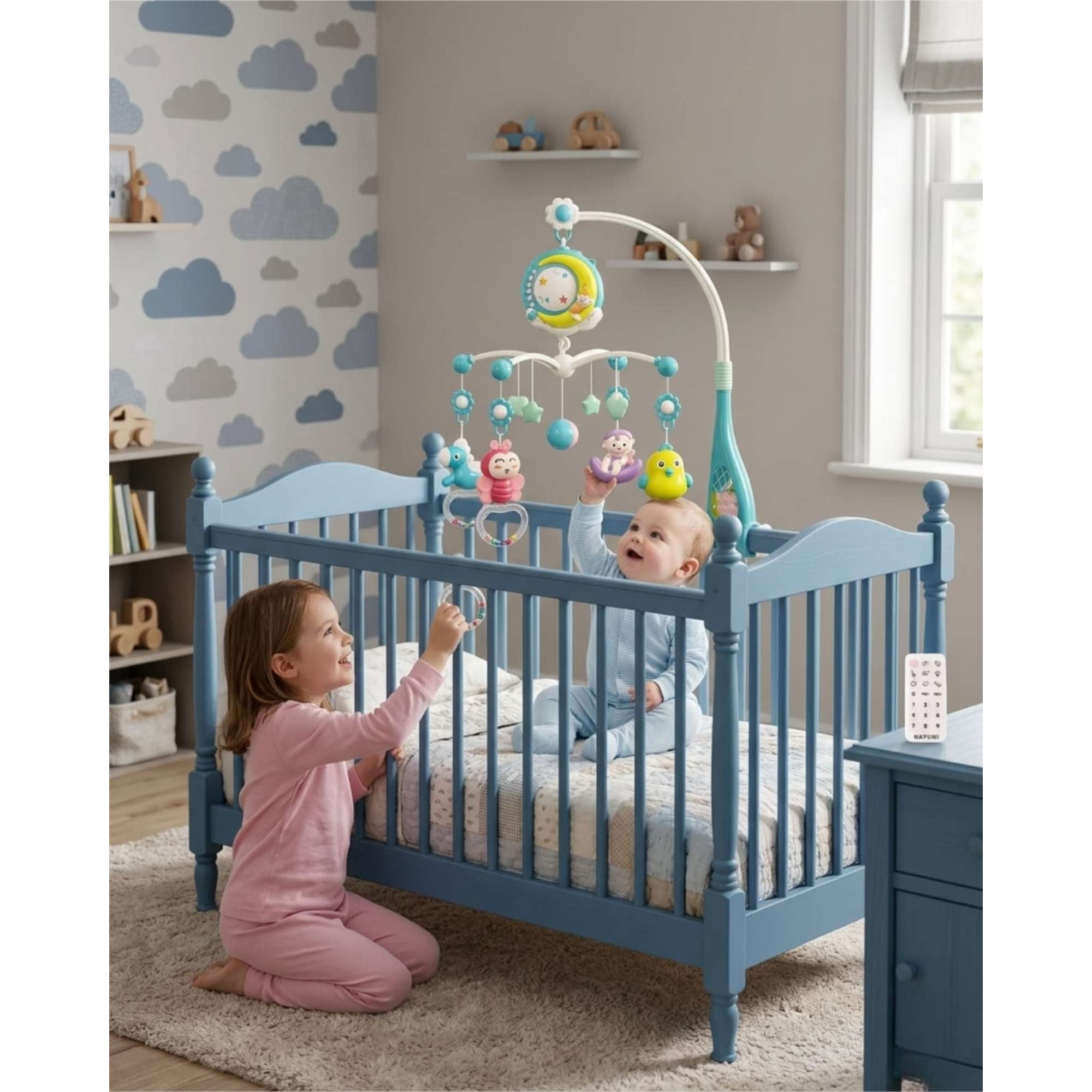 Myl Todo Hogar - Móvil Para Cuna Bebé Musical Y Giratorio Con Hadas Mágicas Luz Nocturna, Melodías Relajantes