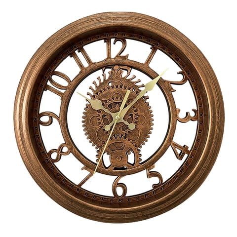 Bothyi - Reloj De Pared De Estilo Retro, Arte De Pared Con Pilas Para Colgar En La Pared, Cocina, Cobre Antiguo